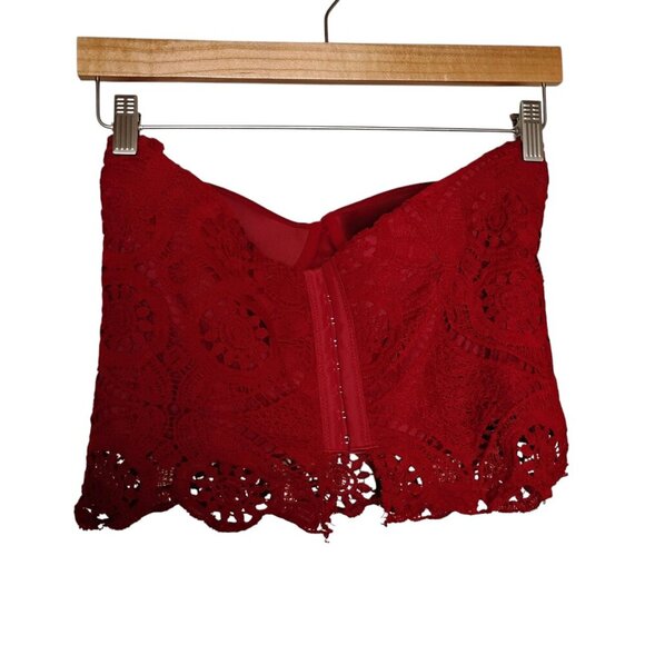 Windsor Burgundy Lace Bustier Top, L - Picture 3 of 6